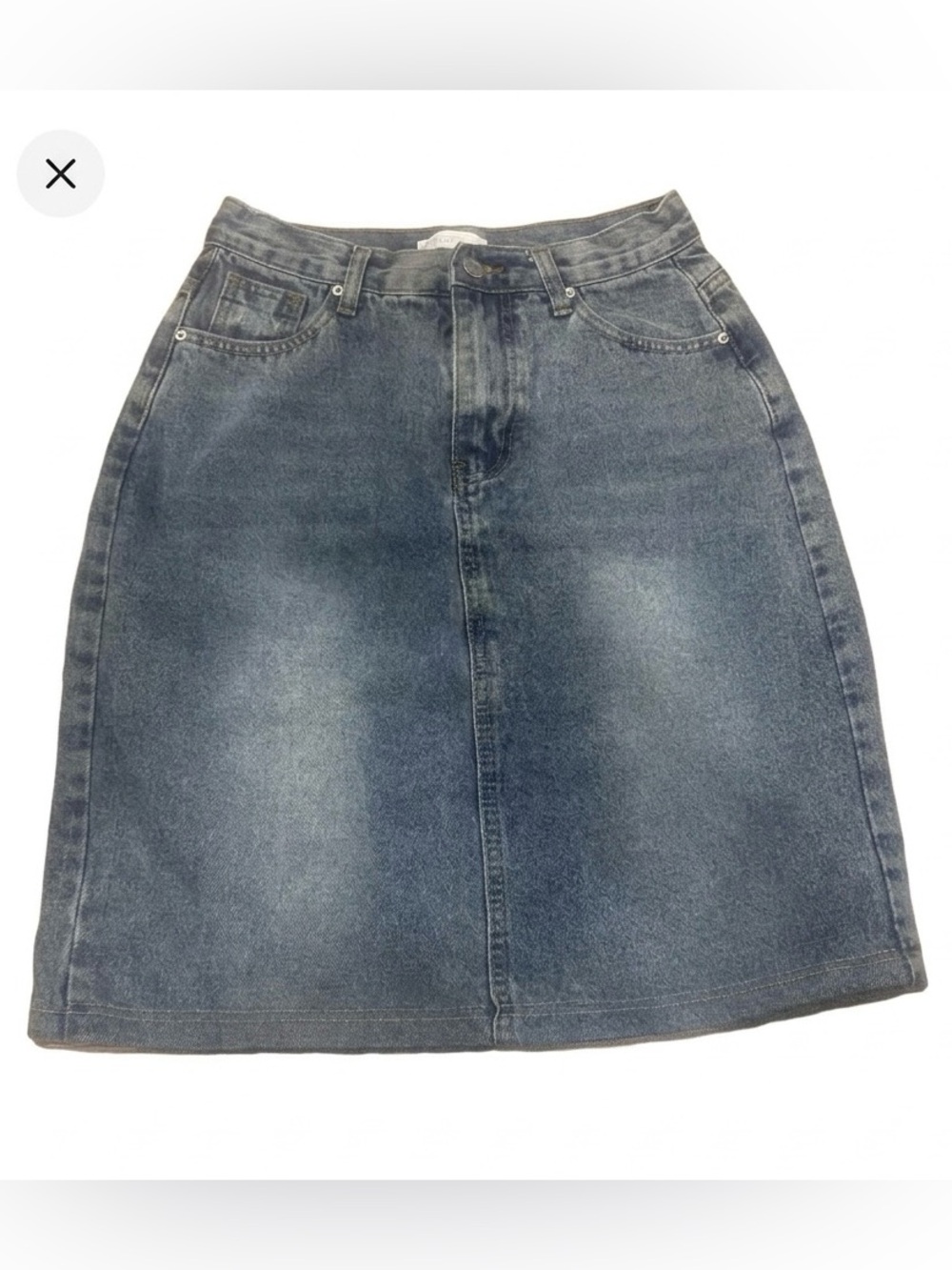 *like new* Oak + Fort High Waisted Light Blue Denim Mini Skirt